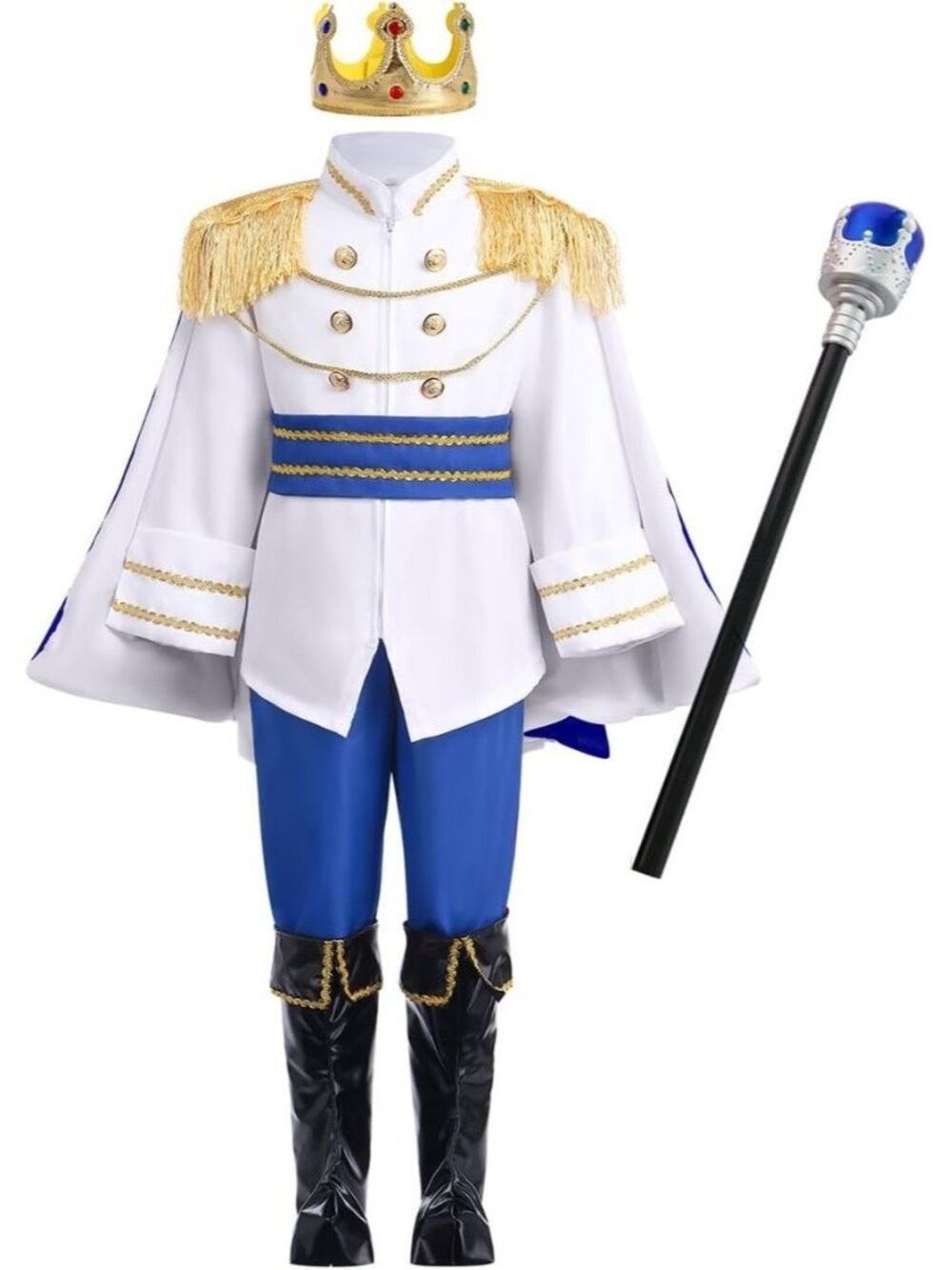Prince Charming Costume Kids Boy Halloween Cosplay Suit 11-12 Years